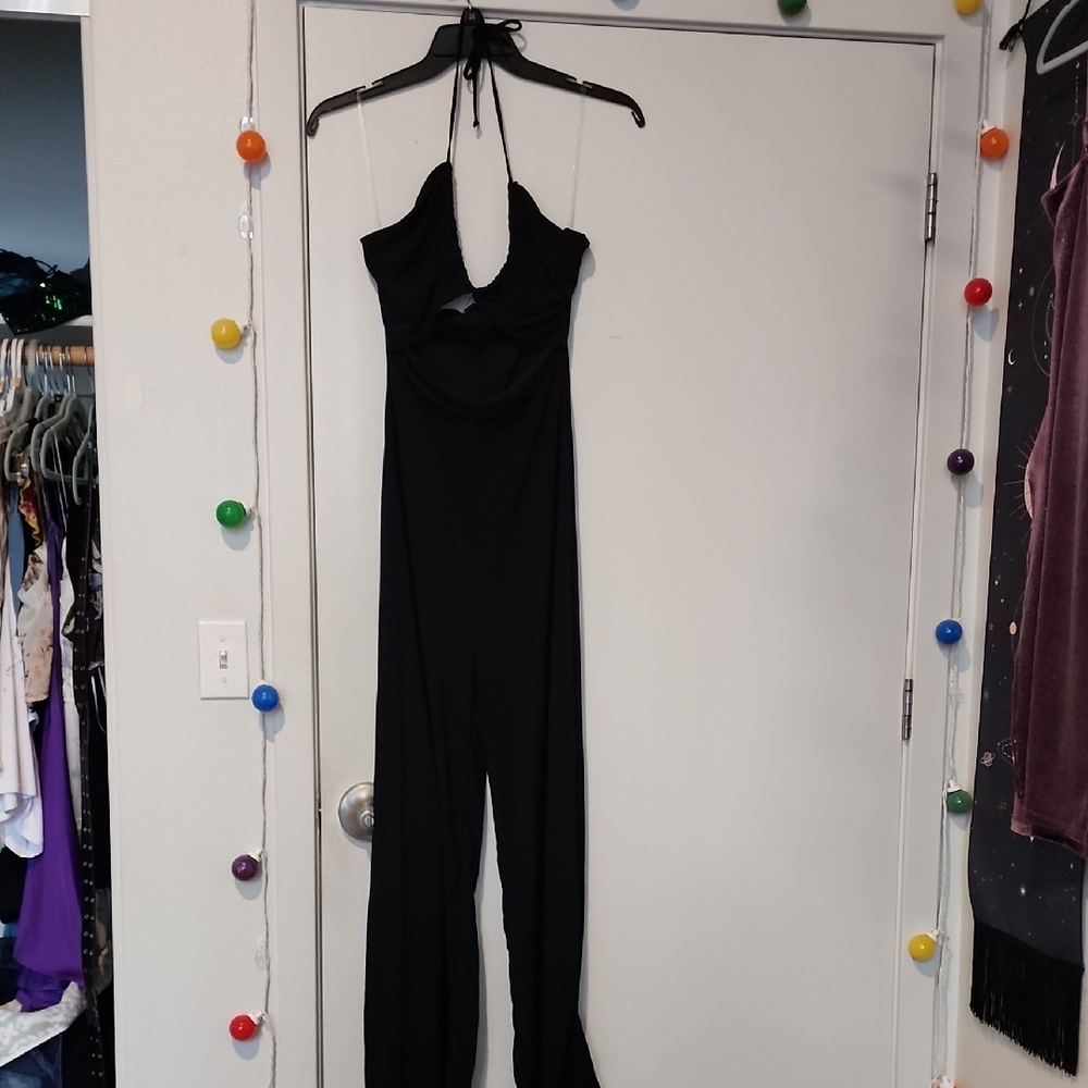 Elegant Black Halter Jumpsuit